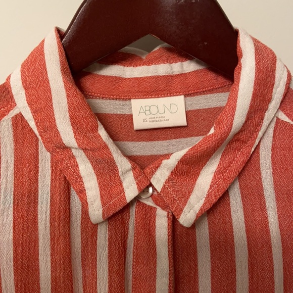 ABOUND Coral Striped Shirt (XS) - Picture 2 of 5